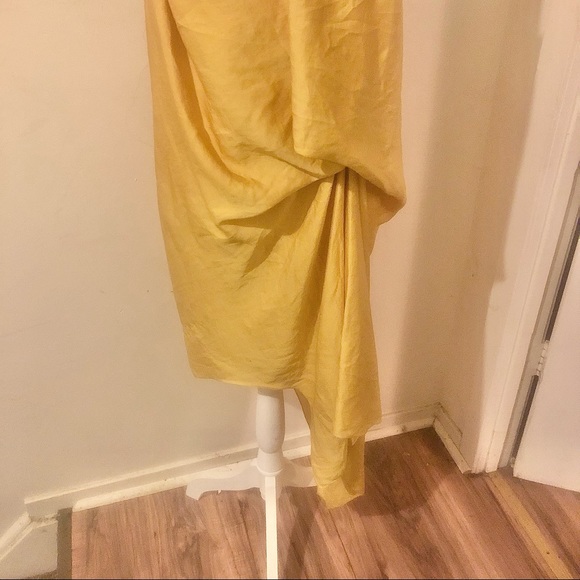 Yellow Silk Max Azaria Strapless Dress - Picture 2 of 7